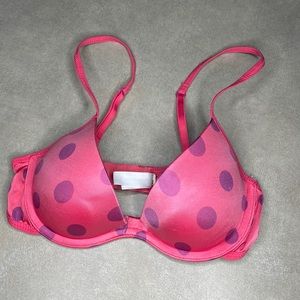 Pink and purple polkadot Push-up Bra